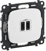 Розетка USB тип C+C без рамки Legrand Valena Allure 2-м. 3000мА жемчуг картинка